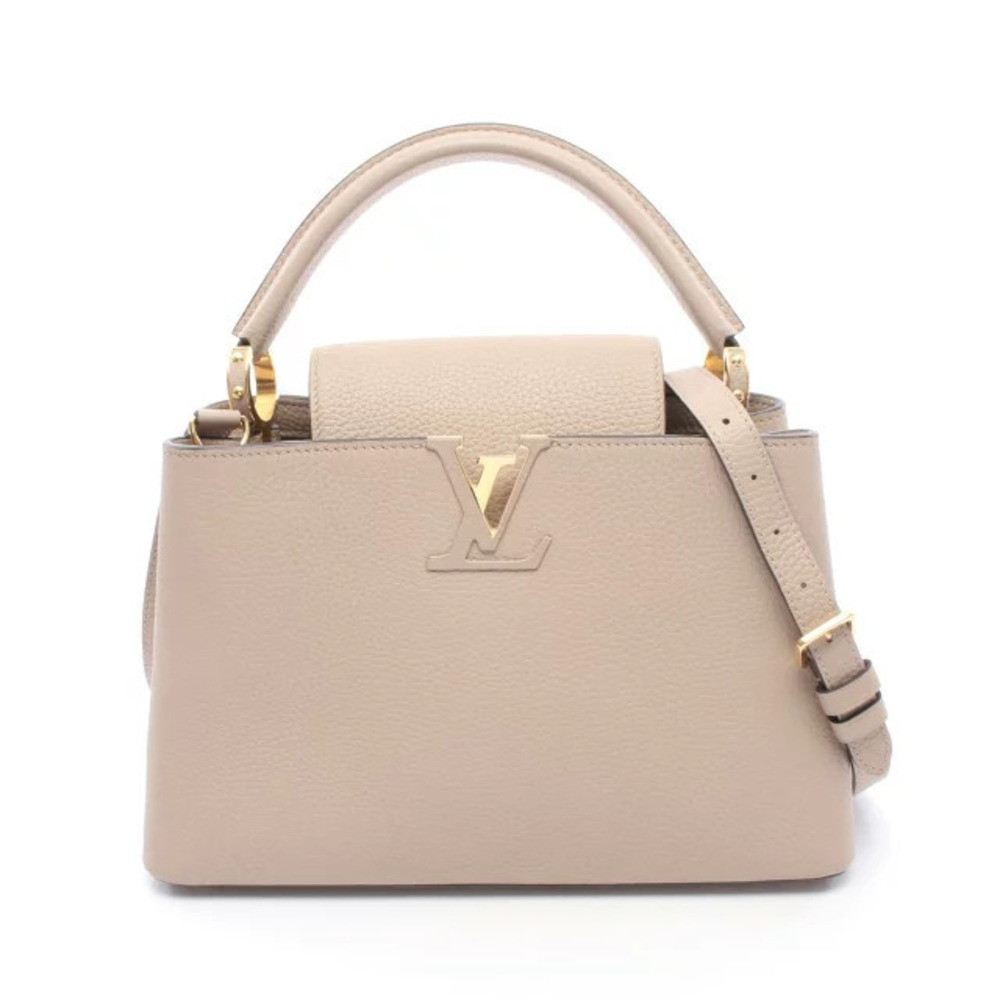 Louis Vuitton Capucines Galet Handbag Taurillon Leather Beige Cream
